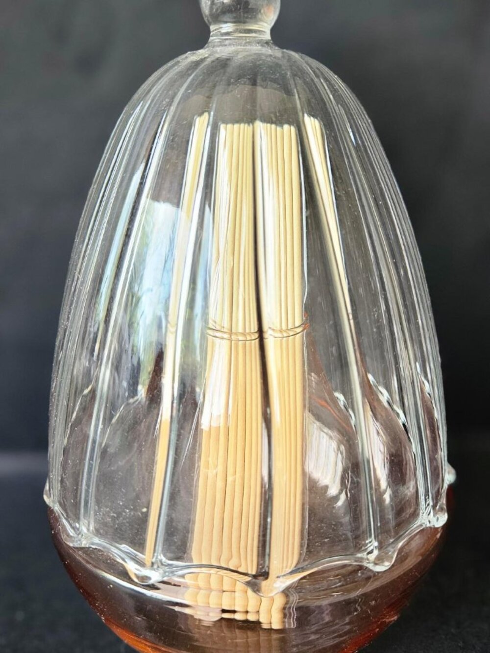 Anthropologie sculptural glass cloche fragrance reed diffuser